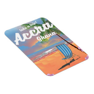 Íman poster de viagens de praia de Acra Gana