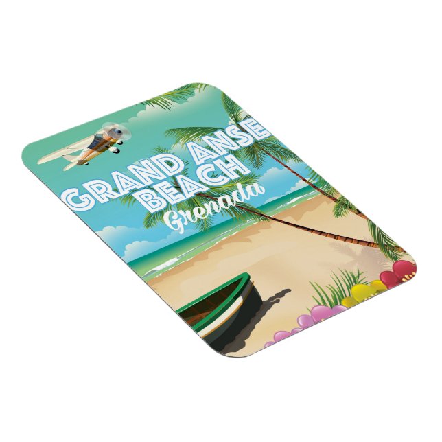 Íman Poster de viagens de praia de Grande Anse, Granada (Lado Direito)