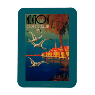 Íman Poster de viagens de Riviera francês # 1