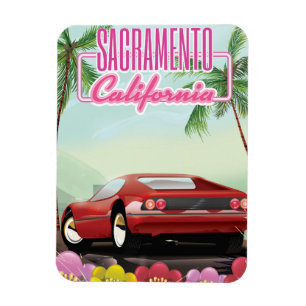 Íman Poster de viagens de Sacramento Califórnia