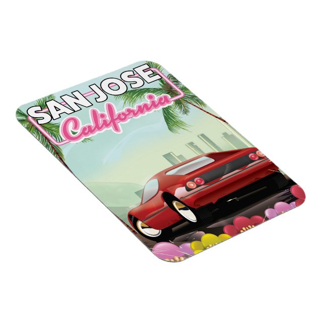 Íman Poster de viagens de San Jose, Califórnia (Lado Direito)