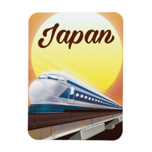 Íman Poster de viagens de Trem de Bullet no Japão