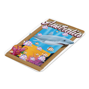 Íman poster de viagens de tubarão submarino da Austrá