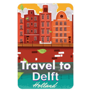 Íman poster de viagens de Viagem para Delft Holland