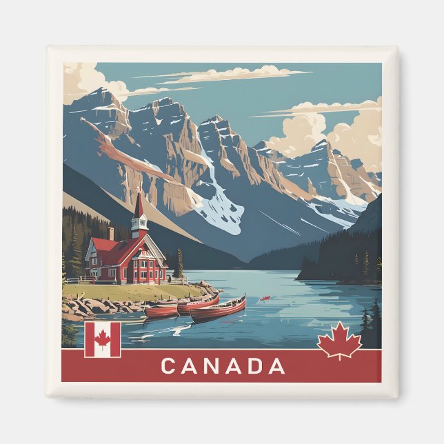 Íman Poster de viagens do Canadá (Frente)