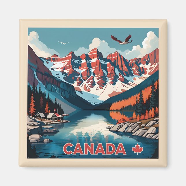 Íman Poster de viagens do Canadá (Frente)