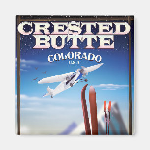 Íman Poster de viagens do Colorado Butte Crested