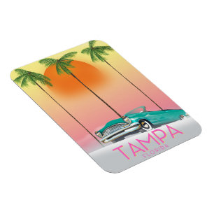 Íman Poster de viagens do estilo do vintage de Tampa