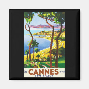 Íman Poster de viagens do francês de Cannes Cote d'Azu