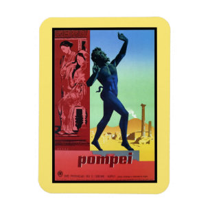 Íman Poster de viagens do italiano de Pompeii do