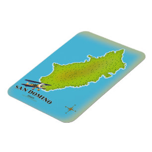 Íman Poster de viagens do mapa Elba Itália