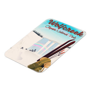 Íman Poster de viagens do Parque Nacional da Olimpiadas