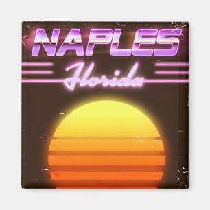 Íman Poster de viagens dos anos 80 de Nápoles Florida