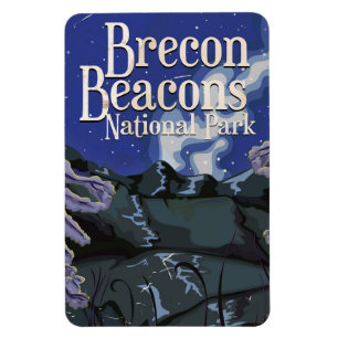 Íman Poster de viagens Ferroviário Brecon Beacons Vint