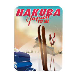 Íman Poster de viagens japonês Hakuba.
