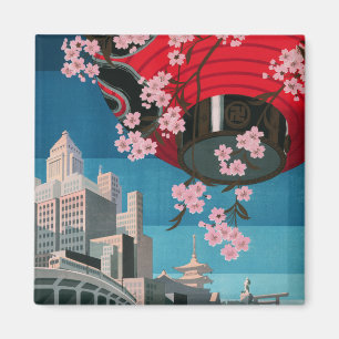 Íman Poster de viagens Japonês Tokyo Vintage