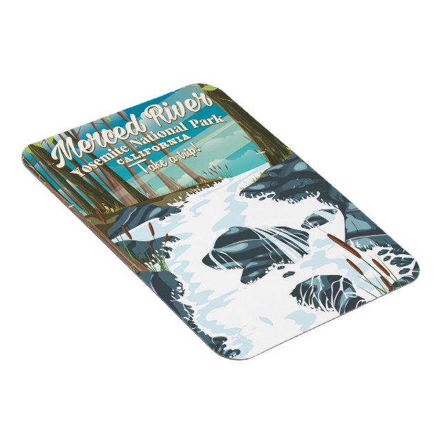 Íman Poster de viagens Merced River California (Lado Direito)
