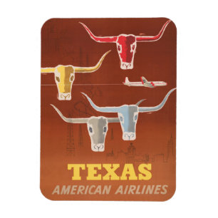 Íman Poster de viagens Para American Airlines No Texas