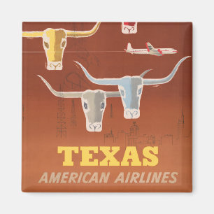 Íman Poster de viagens Para American Airlines No Texas