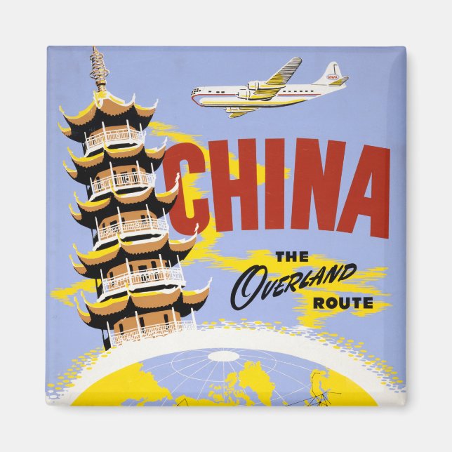 Íman Poster de viagens Para Northwest Orient Airlines (Frente)