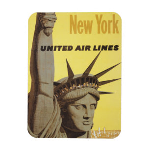 Íman Poster de viagens Para Nova Iorque, United Air Lin