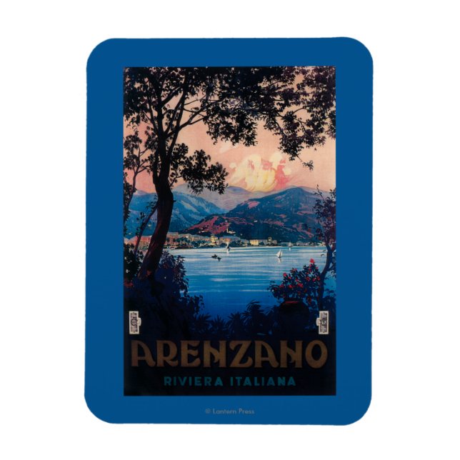 Íman Poster de viagens Riviera Italiano (Vertical)
