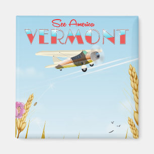 Íman poster de viagens rural de Vermont "see America"