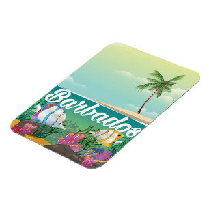 Íman Poster de viagens subaquático de Barbados