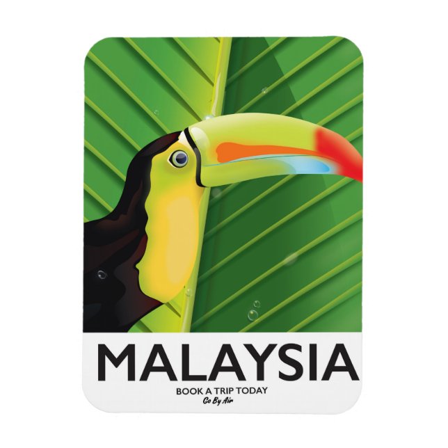 Íman Poster de viagens Toucan da Malásia (Vertical)