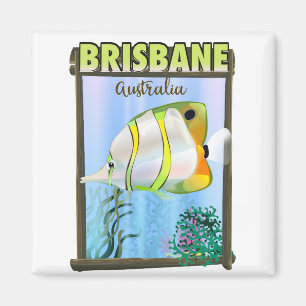 Íman poster de viagens tropical da Austrália de Brisba