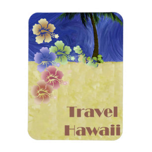 Íman Poster de Viagens vintage da Praia Tropical do Hav