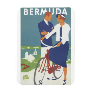 Íman Poster de Viagens vintage das Bermudas