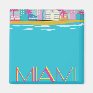 Íman Poster de viagens Vintage de 1980 em Miami