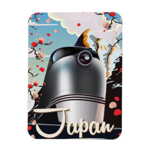 Íman Poster de viagens vintage de de trem no Japão.