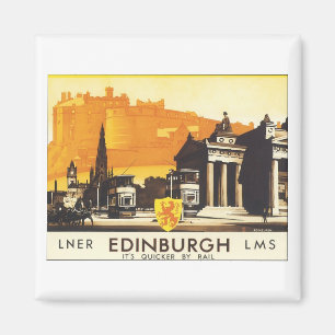Íman Poster de Viagens vintage de Edimburgo