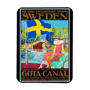 Íman Poster de Viagens vintage do Canal Gota