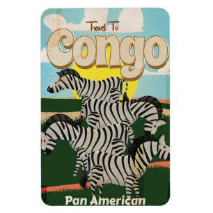 Íman Poster de Viagens vintage do Congo.