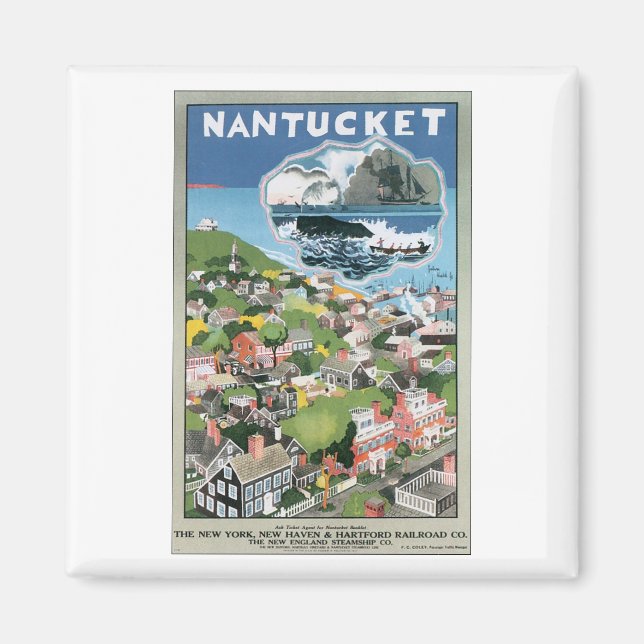 Íman Poster de Viagens vintage Nantucket (Frente)