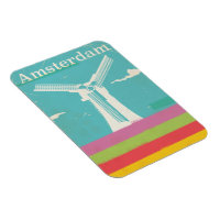 Poster de viagens vintage retrô de Amsterdã