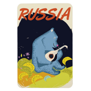 Íman poster de viagens Vintage Russia Bear