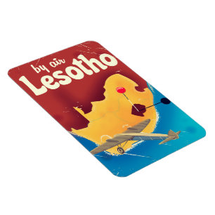 Íman Poster de voo da Viagens vintage Lesoto