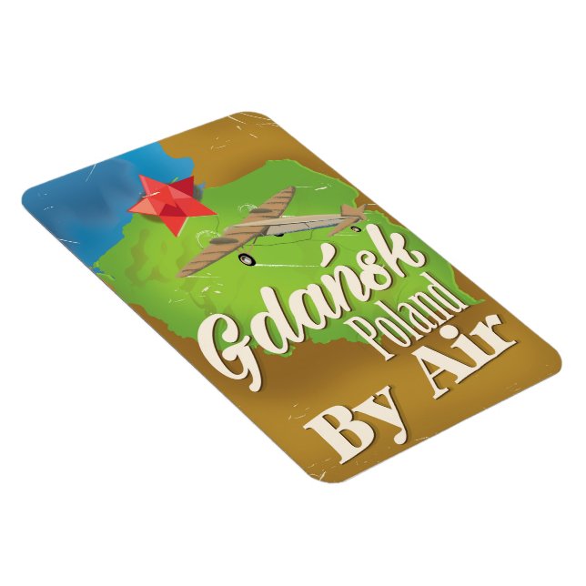 Íman Poster de voo de Polônia de Gdańsk (Lado Direito)