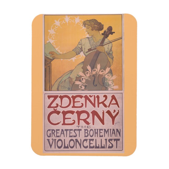 Íman Poster de Zdenka Cerny por Alphonse Mucha (Vertical)