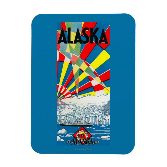 Íman Poster do Alaska Line Steamship (Vertical)