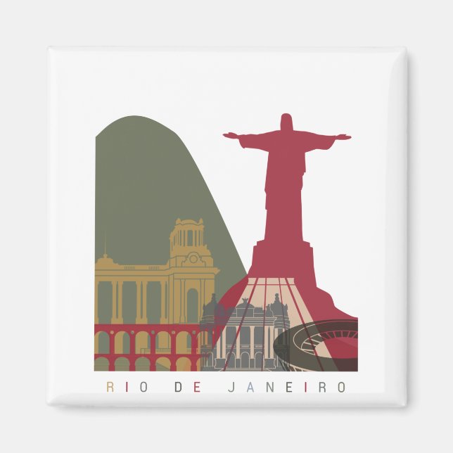 Íman Poster do horizonte do Rio de Janeiro (Frente)