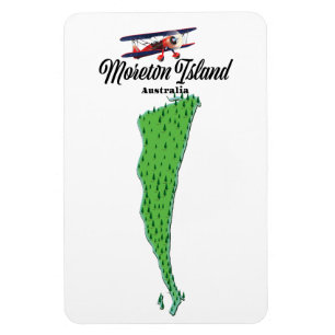 Íman poster do mapa da Austrália na Ilha de Moreton