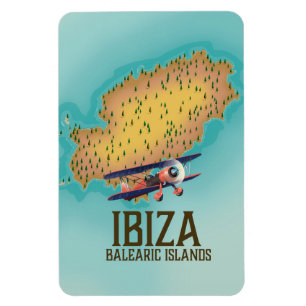 Íman Poster do mapa de Ibiza Balearic Island