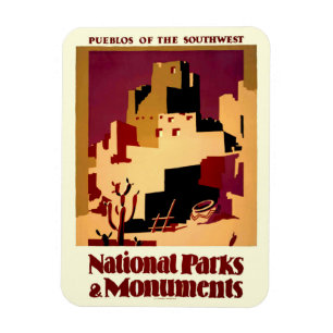 Íman Poster dos Parques Nacionais WPA do Sudoeste de Pu