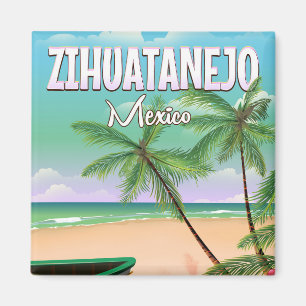 Íman Poster mexicano das férias da praia de Zihuatanej