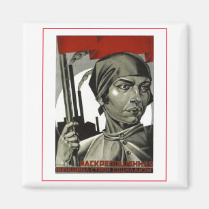 Íman Poster soviética Poster de Arte Mulher Forte